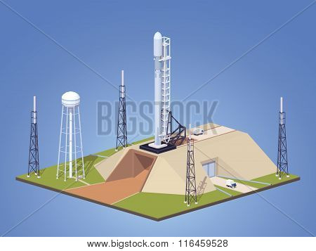 Modern space rocket on the launch pad