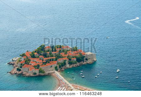 Sveti Stefan (st. Stefan) Island In Adriatic Sea, Montenegro