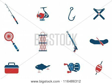 Fishing icon set