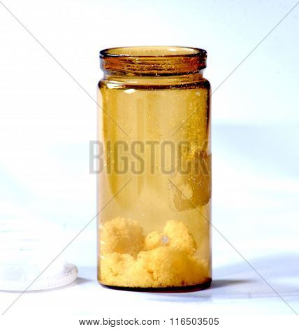 Picture of a Old medicine bottle with unknown powder