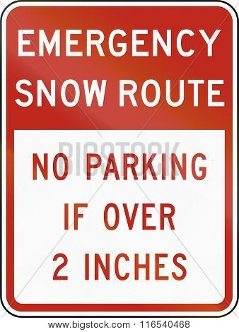 United States Mutcd Regulatory Road Sign - Emergency Snow Route