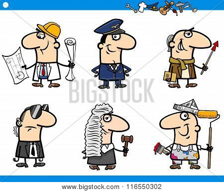 Cartoon Occupations Characters Set