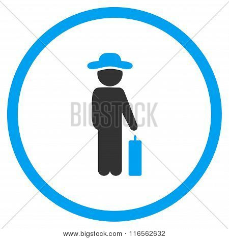 Human Figure Baggage Rounded Icon