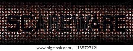Scareware text on hex code illustration