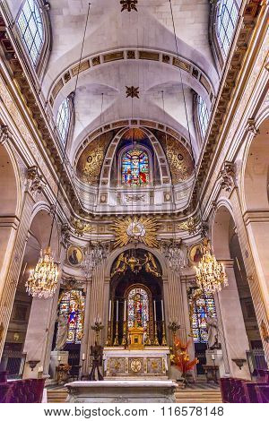 Basilica Stained Glass Church Saint Louis En L'ile Paris France