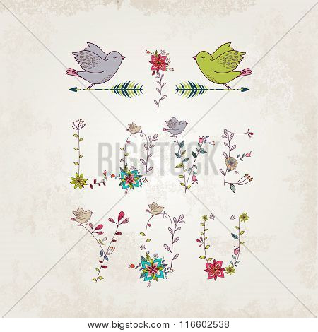 valentines day over background vector illustration.  I love you