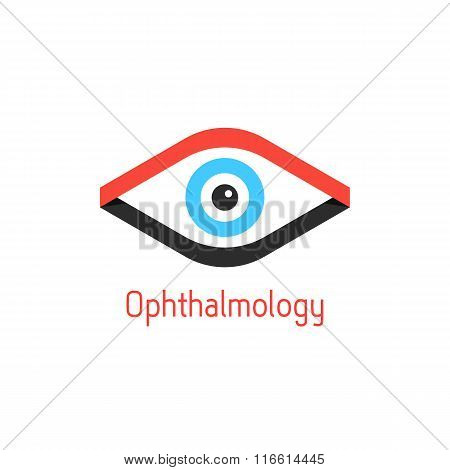 ophthalmology logotype with eye from ribbons