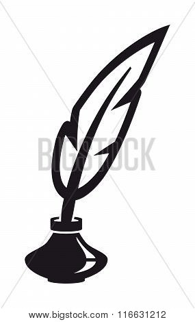 feather and ink bottle