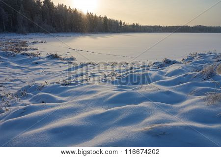 Winter Hillocks On The Foreground