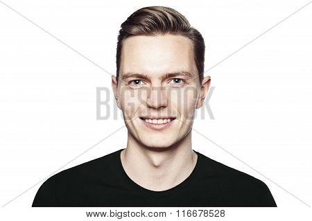 Portrait Of Young Handsome Man With Gentle Smile