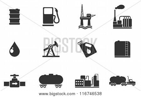 Oil and petrol industry objects icons