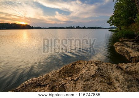 Sunset Over The Lake