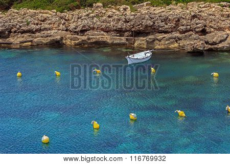 Lonely mediterranean llaut boat