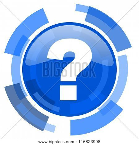 question mark blue glossy circle modern web icon