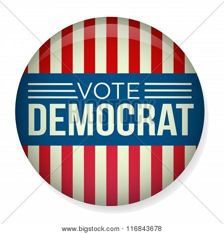 Retro or Vintage Style Vote or Voting Campaign Election Pin Button or Badge.