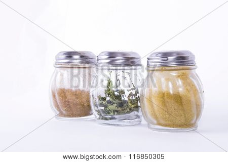 the jars with different spices
