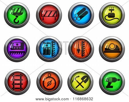 Building equipment icons set