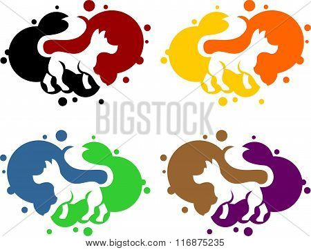 stock logo bubble dog
