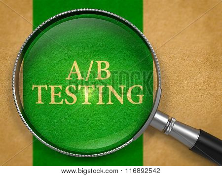AB Testing through Lens on Old Paper.