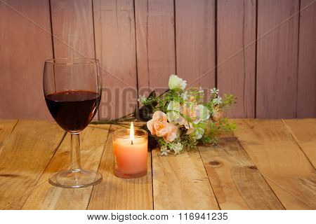 Flower Background Wooden Floor Valentine's Day Party.