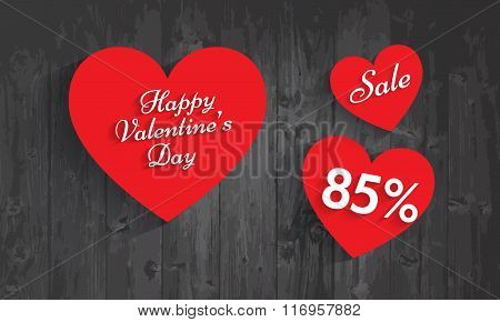 Valentine`s Day Sale, 85  Percent Discount. Vector Eps 10.