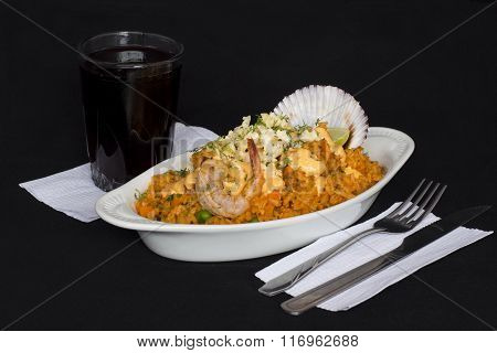 Peru Dish: Rice with Seafood (Arroz con Mariscos)