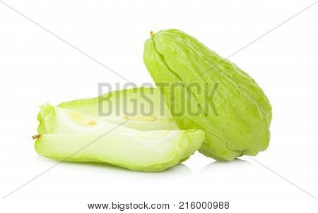 Fresh Chayote an isolated on white background