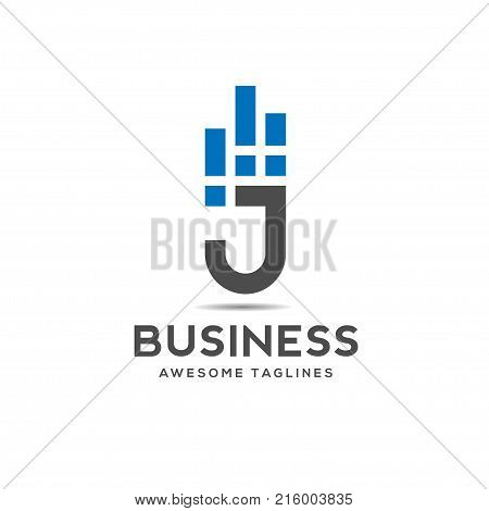 creative Letter J data logo design template elements, j letter business best logo design, alphabet logo design