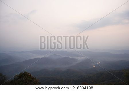 Aerial View Landscape Mountain And Forest In Nan City From Doi Samer Dao In Sri Nan National Park Of