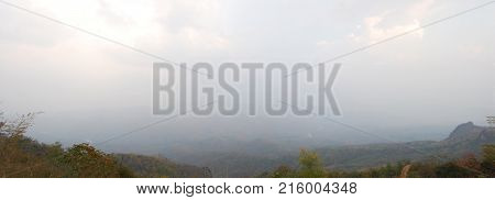 Aerial View Landscape Mountain And Forest In Nan City From Doi Samer Dao In Sri Nan National Park Of