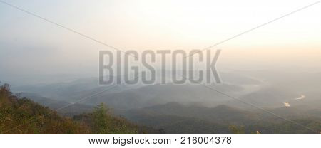 Aerial View Landscape Mountain And Forest In Nan City From Doi Samer Dao In Sri Nan National Park Of