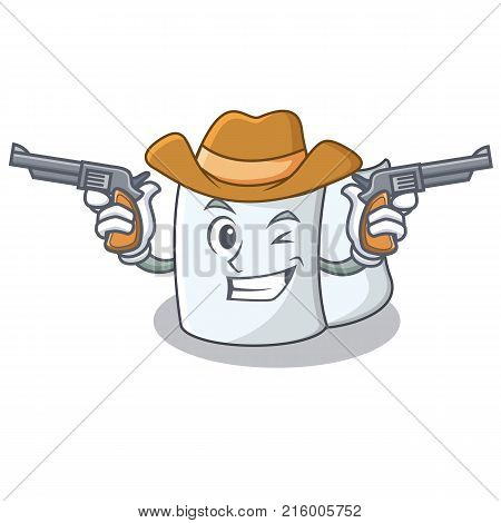 Cowboy tissue character cartoon style vector illustration