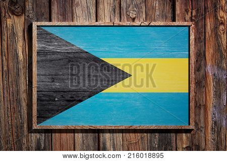 Wooden Bahamas Flag