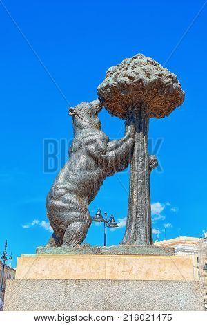 Sculpture Of  Bear And The Madrono Tree In The Square Puerta Del Sol, And Represents ( Heraldic Symb