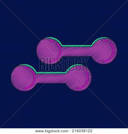 flat shading style icon dumbbells gymnastics training