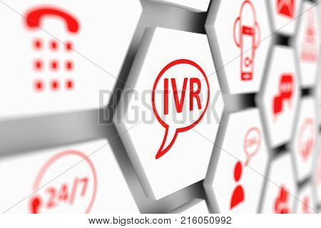 IVR concept cell blurred background 3d illustration