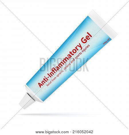 3d render of anti-inflammatory gel isolated over white background