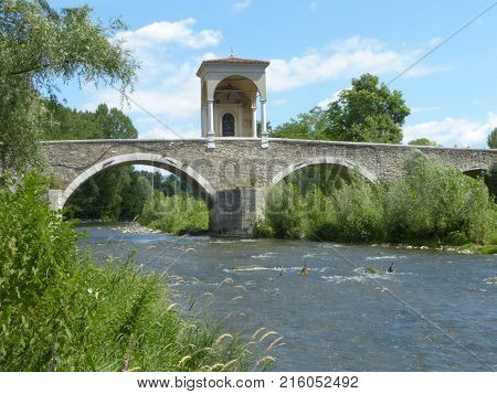View of the ancient Roman bridge called Pontenove in the Brescia countryside - Lombardy - Italy 01
