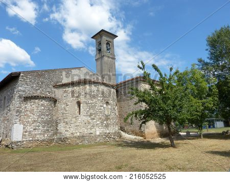 The ancient church of the Romanesque Pieve of Pontenove spans in the Brescia countryside - Lombardy - Italy 04
