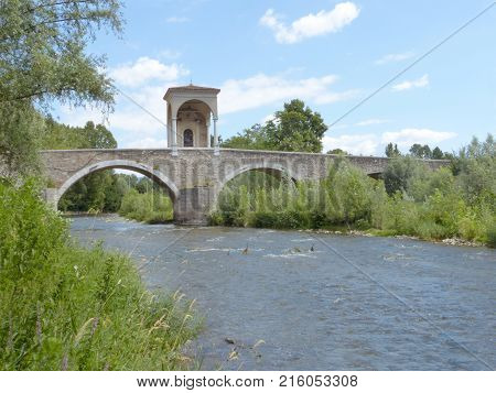View of the ancient Roman bridge called Pontenove in the Brescia countryside - Lombardy - Italy 05