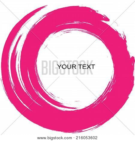 Vector illustration. A circle drawn with a brush, place for text