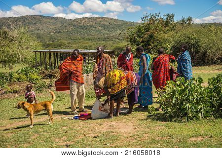 Residents Of Masai Village, Kenia