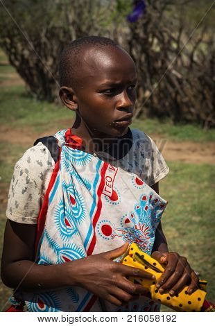 Woman Of Masai Village, Kenia