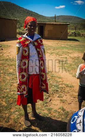 Woman Of Masai Village, Kenia