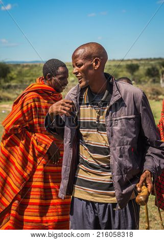 Residents Of Masai Village, Kenia