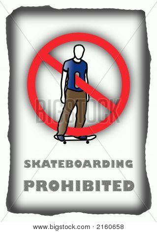 Skateboarding forbudt