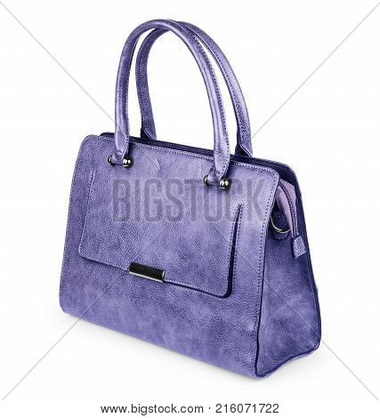 Purple clutch bag isolated on white background