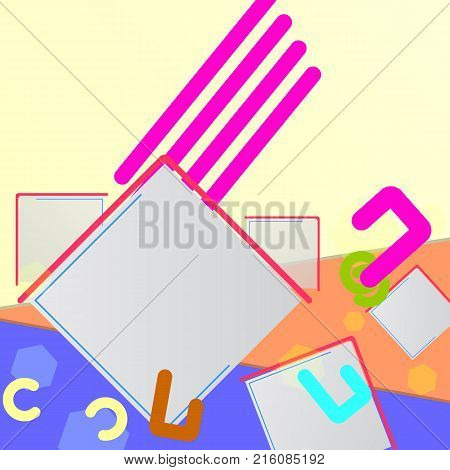 Tablet PC Icon with Memphis Geometric Background - Vector Illustration