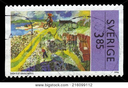 SWEDEN - CIRCA 1996: stamp printed in Sweden, shows painting by Sven 