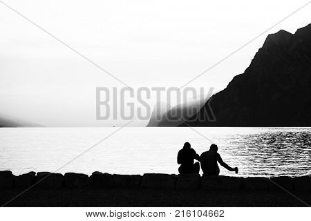 Relaxing at Garda Lake in Trentino, Alto Adige, Italy